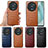 Soft Luxury Leather Snap On Case Cover S01D for Huawei Honor Magic5 Pro 5G