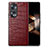 Soft Luxury Leather Snap On Case Cover S01D for Huawei Honor X7b Red