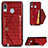 Soft Luxury Leather Snap On Case Cover S01D for Samsung Galaxy A20 Red