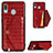 Soft Luxury Leather Snap On Case Cover S01D for Samsung Galaxy M10S Red