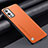 Soft Luxury Leather Snap On Case Cover S02 for OnePlus 9 5G Orange