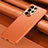 Soft Luxury Leather Snap On Case Cover S02 for Samsung Galaxy S24 Ultra 5G Orange