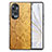 Soft Luxury Leather Snap On Case Cover S02D for Huawei Honor 70 5G Yellow