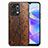 Soft Luxury Leather Snap On Case Cover S02D for Huawei Honor X7a Brown