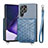 Soft Luxury Leather Snap On Case Cover S02D for Samsung Galaxy S21 Ultra 5G Blue