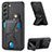 Soft Luxury Leather Snap On Case Cover S02D for Samsung Galaxy S22 Plus 5G Black