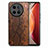Soft Luxury Leather Snap On Case Cover S02D for Vivo X90 Pro 5G Brown