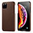 Soft Luxury Leather Snap On Case Cover S03 for Apple iPhone 11 Pro Brown