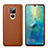 Soft Luxury Leather Snap On Case Cover S03 for Huawei Mate 20 Brown