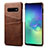 Soft Luxury Leather Snap On Case Cover S03 for Samsung Galaxy S10 Brown