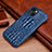 Soft Luxury Leather Snap On Case Cover S05 for Apple iPhone 13 Blue