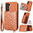 Soft Luxury Leather Snap On Case Cover S08D for Samsung Galaxy S21 FE 5G