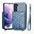 Soft Luxury Leather Snap On Case Cover S08D for Samsung Galaxy S21 FE 5G Blue