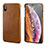 Soft Luxury Leather Snap On Case Cover S12 for Apple iPhone Xs