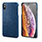 Soft Luxury Leather Snap On Case Cover S12 for Apple iPhone Xs Max Blue