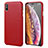 Soft Luxury Leather Snap On Case Cover S14 for Apple iPhone X Red