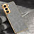 Soft Luxury Leather Snap On Case Cover TB1 for Samsung Galaxy S24 5G Gray