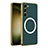 Soft Luxury Leather Snap On Case Cover with Mag-Safe Magnetic AC1 for Samsung Galaxy S21 5G Green