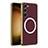 Soft Luxury Leather Snap On Case Cover with Mag-Safe Magnetic AC1 for Samsung Galaxy S21 5G Red