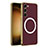 Soft Luxury Leather Snap On Case Cover with Mag-Safe Magnetic AC1 for Samsung Galaxy S22 5G Red