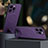 Soft Luxury Leather Snap On Case Cover with Mag-Safe Magnetic LD1 for Apple iPhone 13 Pro Max Purple