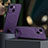 Soft Luxury Leather Snap On Case Cover with Mag-Safe Magnetic LD1 for Apple iPhone 13 Purple