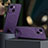 Soft Luxury Leather Snap On Case Cover with Mag-Safe Magnetic LD1 for Apple iPhone 14 Plus Purple