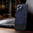 Soft Luxury Leather Snap On Case Cover with Mag-Safe Magnetic LD4 for Apple iPhone 15 Pro Max Blue