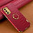 Soft Luxury Leather Snap On Case Cover XD2 for Oppo A74 5G Red