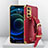 Soft Luxury Leather Snap On Case Cover XD4 for Vivo X70 Pro+ Plus 5G Red