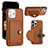 Soft Luxury Leather Snap On Case Cover Y01B for Apple iPhone 13 Pro Brown