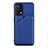 Soft Luxury Leather Snap On Case Cover Y01B for Oppo A74 4G Blue