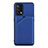 Soft Luxury Leather Snap On Case Cover Y01B for Oppo A95 4G Blue