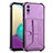 Soft Luxury Leather Snap On Case Cover Y01B for Samsung Galaxy A02 Purple