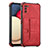 Soft Luxury Leather Snap On Case Cover Y01B for Samsung Galaxy A02s Red
