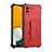 Soft Luxury Leather Snap On Case Cover Y01B for Samsung Galaxy A03 Red