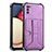 Soft Luxury Leather Snap On Case Cover Y01B for Samsung Galaxy A03s Purple