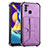 Soft Luxury Leather Snap On Case Cover Y01B for Samsung Galaxy A11 Purple