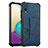 Soft Luxury Leather Snap On Case Cover Y01B for Samsung Galaxy M02 Blue