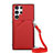 Soft Luxury Leather Snap On Case Cover Y01B for Samsung Galaxy S23 Ultra 5G Red