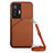 Soft Luxury Leather Snap On Case Cover Y01B for Vivo X70 5G Brown