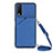 Soft Luxury Leather Snap On Case Cover Y01B for Vivo Y11s Blue