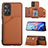 Soft Luxury Leather Snap On Case Cover Y01B for Xiaomi Poco M4 Pro 5G Brown