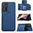 Soft Luxury Leather Snap On Case Cover Y01B for Xiaomi Poco X4 NFC Blue