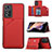 Soft Luxury Leather Snap On Case Cover Y01B for Xiaomi Poco X4 NFC Red