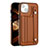 Soft Luxury Leather Snap On Case Cover Y02B for Apple iPhone 14 Brown