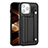 Soft Luxury Leather Snap On Case Cover Y02B for Apple iPhone 15 Pro Black