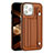 Soft Luxury Leather Snap On Case Cover Y02B for Apple iPhone 15 Pro Max Brown