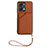 Soft Luxury Leather Snap On Case Cover Y02B for Huawei Honor X7a Brown