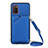 Soft Luxury Leather Snap On Case Cover Y02B for Samsung Galaxy A03s Blue